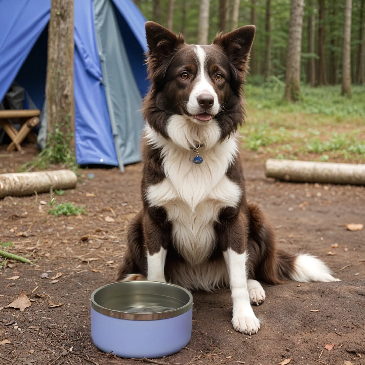 Stainless Steel Metal Dog Bowl 64oz - Periwinkle Purple