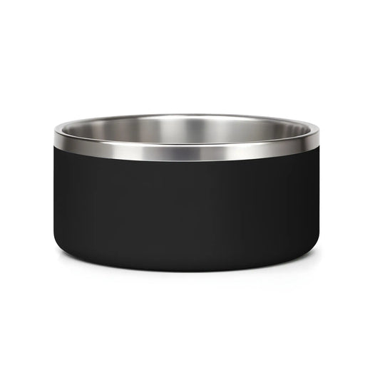 Stainless Steel Metal Insulated Dog Bowl 64oz - Sleek Black